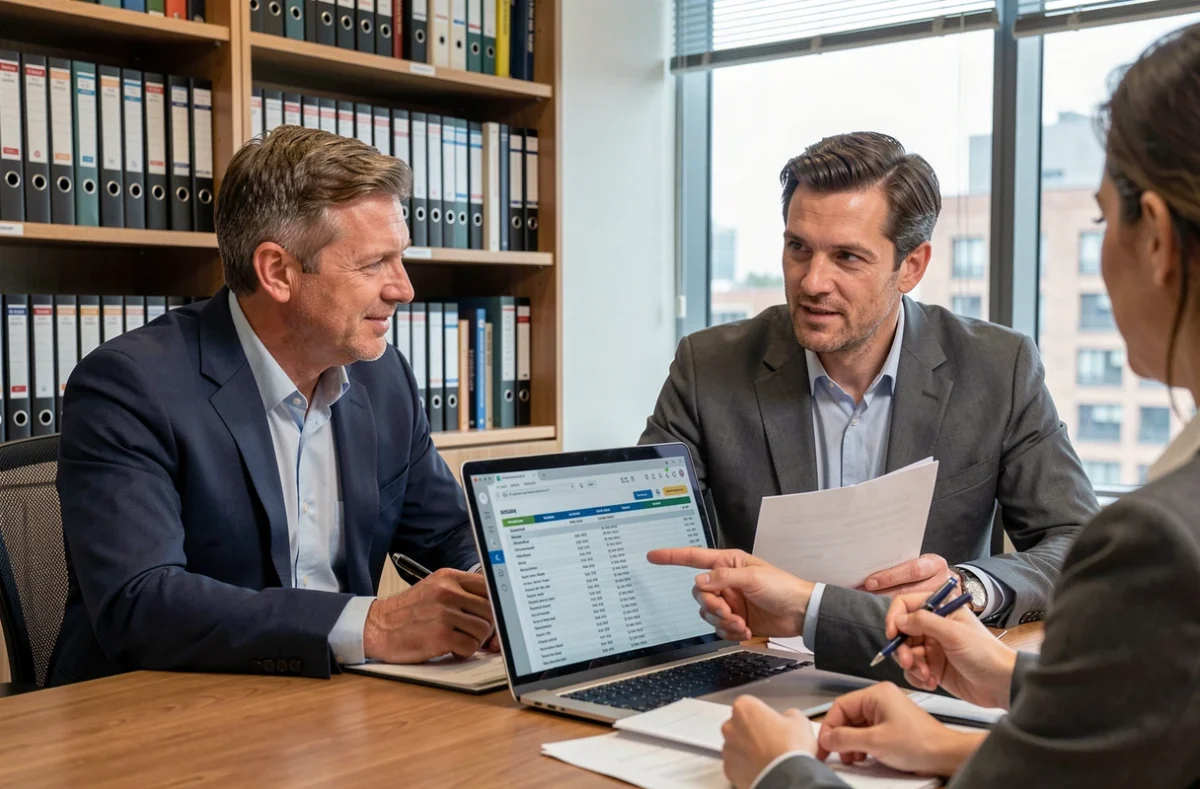 Conseiller fiscal expliquant à un client les options entre frais réels et forfait pour les frais de repas lors de la déclaration d'impôts 2025 2026