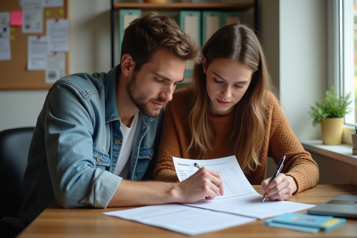 Couple étudiant leur budget mensuel et l'impact du travail à 25h au SMIC sur leurs aides CAF et prime d'activité