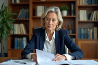 Femme consultant des documents financiers sur le Livret A 2026 dans un bureau à domicile