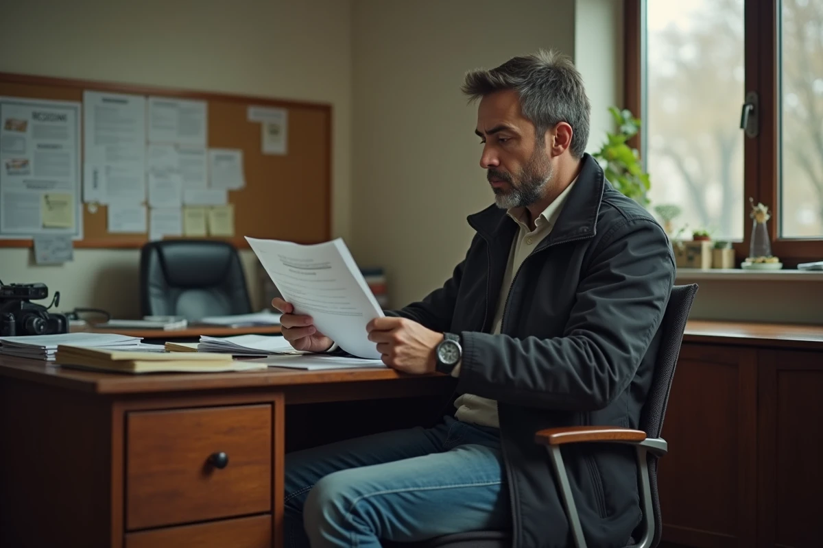 Homme d'âge moyen dans un bureau administratif français