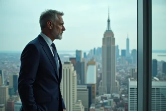 Homme d'affaires européen regardant la ville