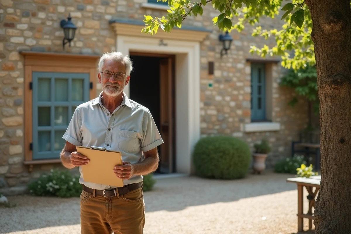Maire adjoint d'une commune rurale devant la mairie du village, symbolisant les différences de rémunération et de responsabilités entre communes rurales et métropoles