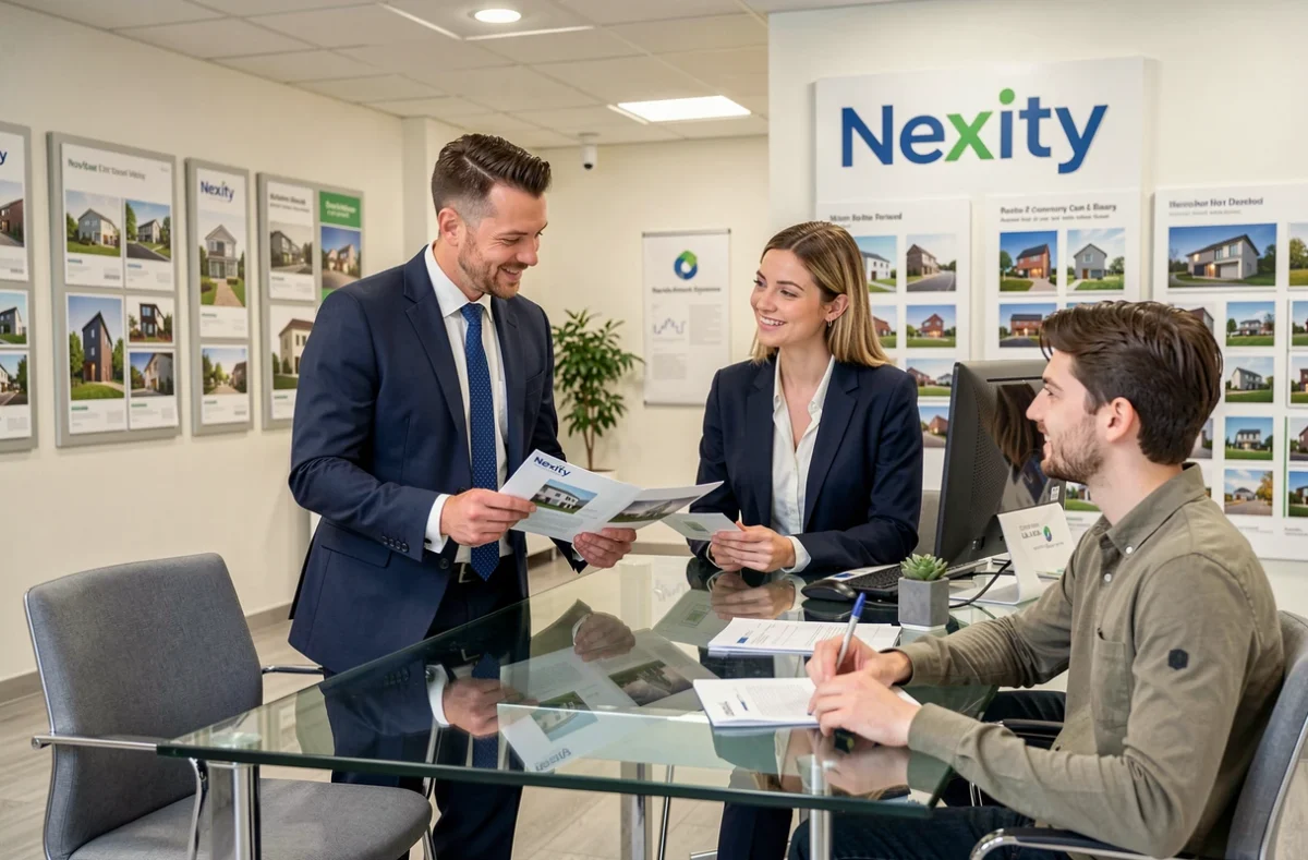 Conseillers de Nexity Conseil et Transaction Lille accompagnant un couple dans un projet d'investissement immobilier