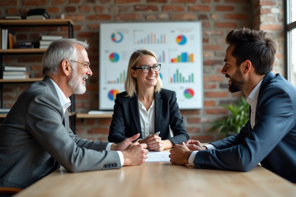 Groupe de professionnels en réunion de brainstorming